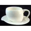 EU Market elegant Ceramic tea cup and saucer heart shaped with handle